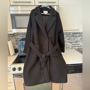 Joe Fresh Charcoal Teddy Coat with Belt